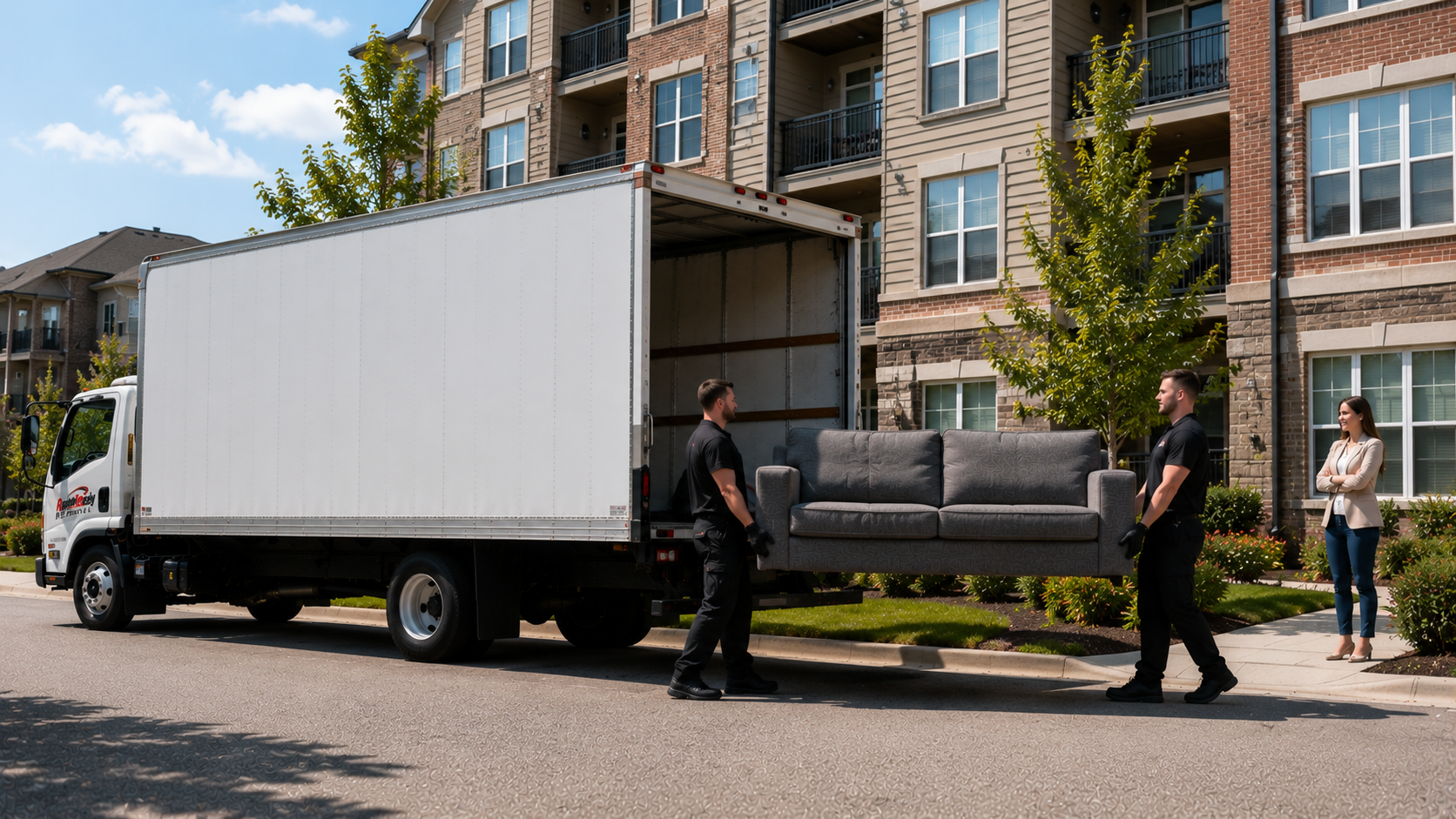 RapidReady Removal crew removing furniture from an apartment community